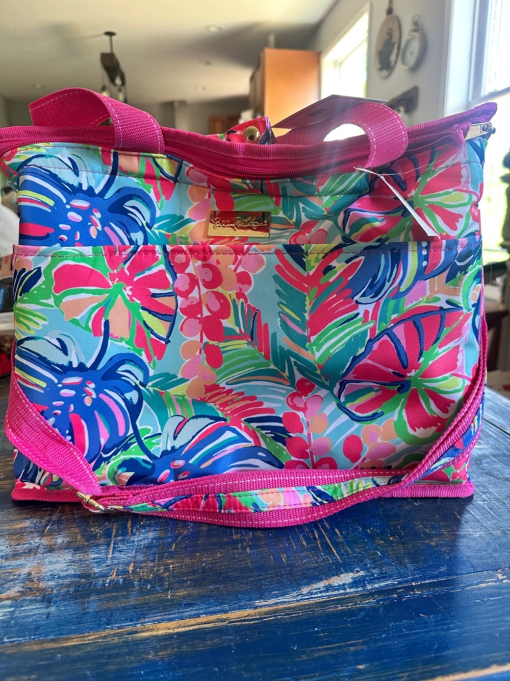 Lilly Pulitzer Pink Multicolor Tropical Tote